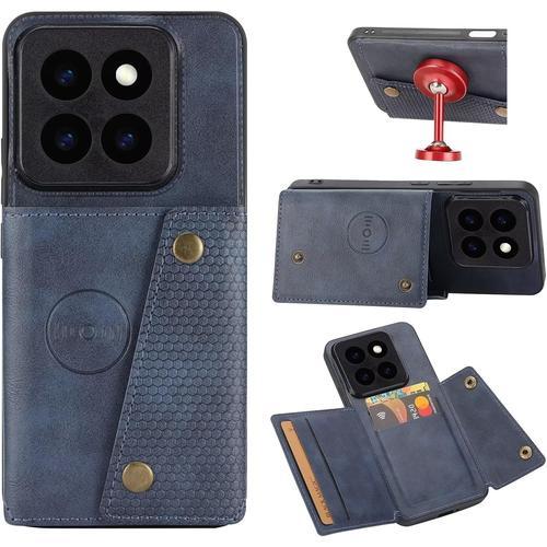 Coque Portefeuille Pour Xiaomi 14 Pro, Etui En Cuir Pu Avec Couvert... on Productcaster.