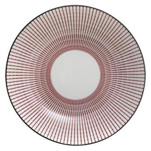 Lot De 6 Assiettes Creuses Porcelaine "Lunis" 20cm Rouge on Productcaster.