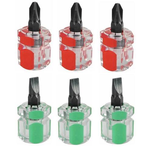 6pcs vert rouge - Mini tournevis Phillips, court, petit, fendu, kit... on Productcaster.