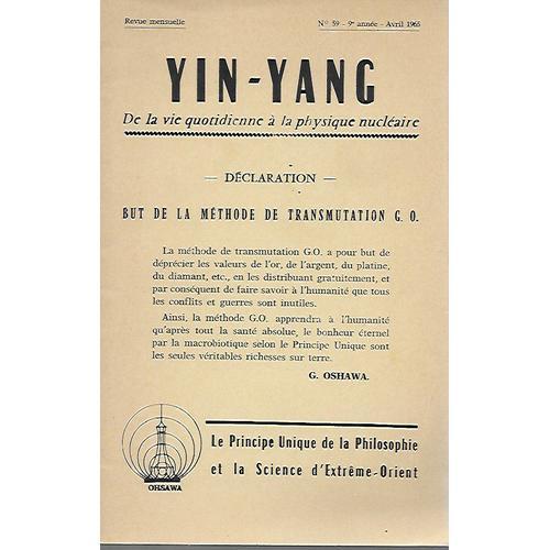 Yin Yang - De La Vie Quotidienne A La Physique Nucléaire - N° 59 - ... on Productcaster.