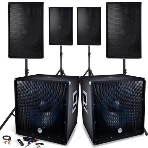 Système Sonorisation Complet 4800W, 4 Enceintes, 2 Subwoofers 18"/4... on Productcaster.