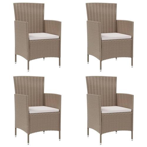 Vidaxl Chaises De Jardin Avec Coussins 4 Pcs Résine Tressée Beige on Productcaster.