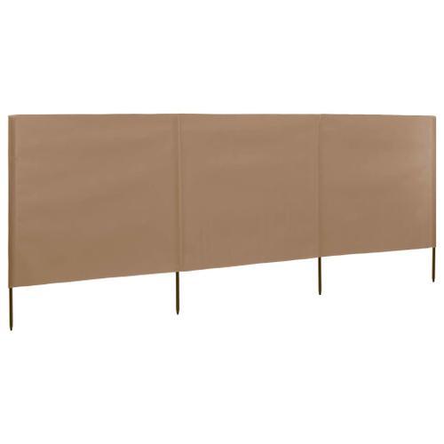 Vidaxl Paravent 3 Panneaux Tissu 400 X 120 Cm Taupe on Productcaster.