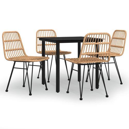 Vidaxl Ensemble À Dîner De Jardin 5 Pcs Résine Tressée on Productcaster.