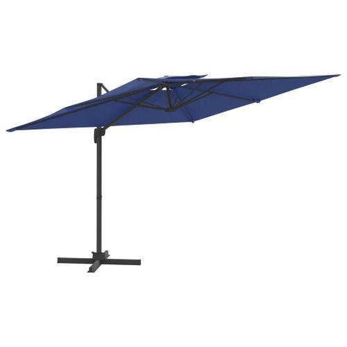 Vidaxl Parasol Cantilever À Double Toit Bleu Azuré 400x300 Cm on Productcaster.