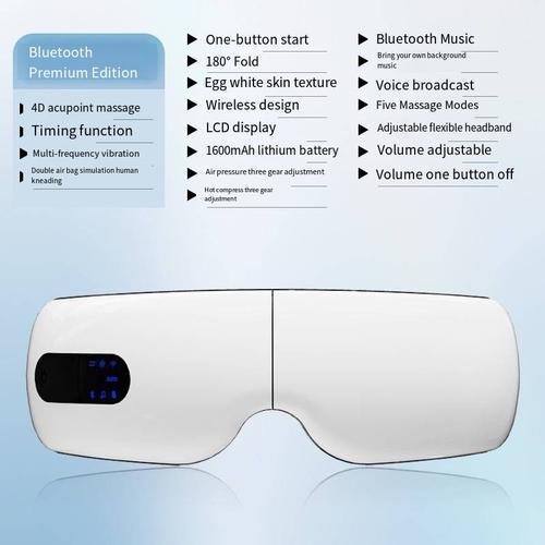 Blanc - Masseur Oculaire Intelligent Électrique 4d Bluetooth À Domi... on Productcaster.