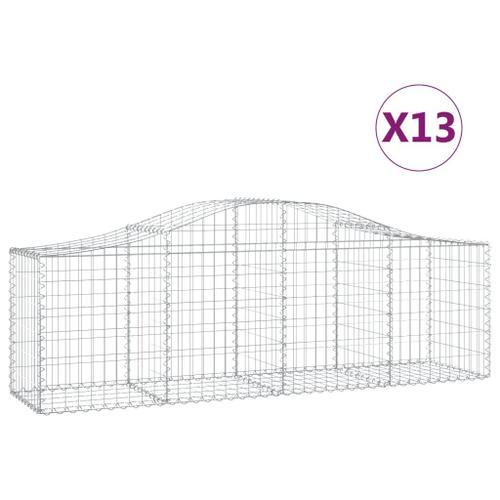 Vidaxl Paniers À Gabions Arqués 13 Pcs 200x50x60/80 Cm Fer Galvanisé on Productcaster.