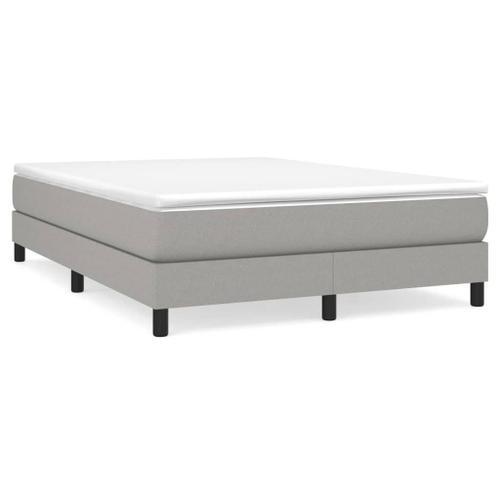 Vidaxl Lit À Sommier Tapissier Avec Matelas Gris Clair 160x200cm Ti... on Productcaster.