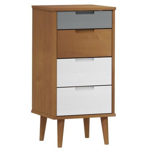 Vidaxl Commode Molde Marron 40x35x82 Cm Bois De Pin Massif on Productcaster.