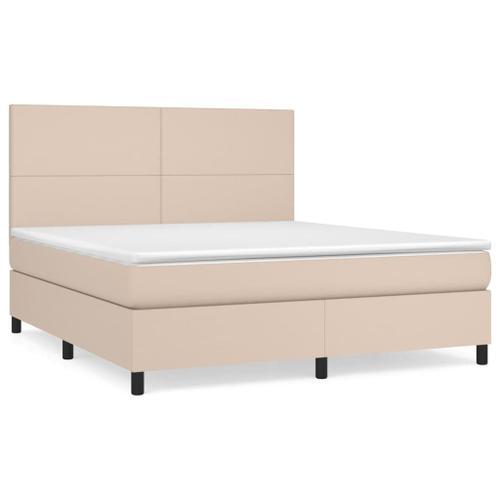 Vidaxl Lit À Sommier Tapissier Avec Matelas Cappuccino 160x200 Cm on Productcaster.