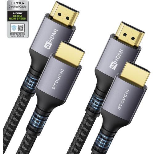 Câble Certifié Hdmi 2.1 2M(Lot De 2), 8K Ultra Hd 48 Gbit/S Haute V... on Productcaster.