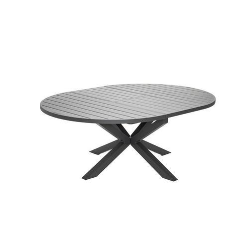 Table De Jardin Ronde En Aluminium Gris Avec Allonge Papillon Palma... on Productcaster.