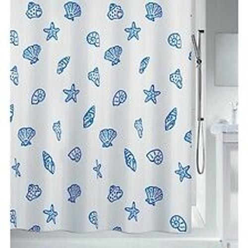 Spirella Rideau de douche Polyester CONCHA 180x200cm Bleu Marine on Productcaster.