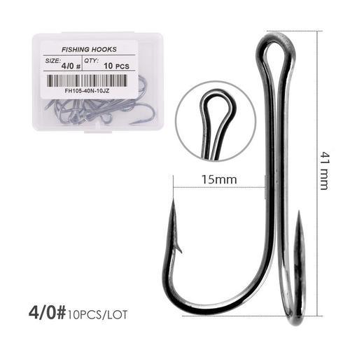 Taille 4i0 -10pcs - Hameçon De Pêche À Double Manivelle En Acier Au... on Productcaster.