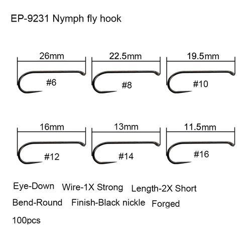 Taille 6 - Nymphe Fly Hook 9231 - Hameçon De Pêche À La Mouche, Com... on Productcaster.