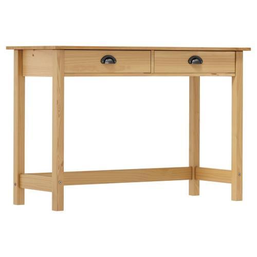 Vidaxl Table Console Hill Range Avec 2 Tiroirs 110x45x74 Cm Pin Sol... on Productcaster.