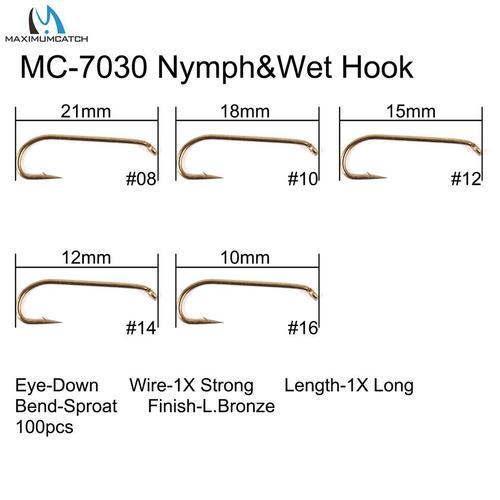 Taille 6 - 7030 Humide Et Nymphe - Hameçons De Pêche À La Mouche En... on Productcaster.