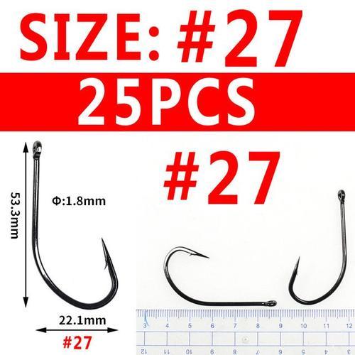 Size27 25pcs - Hameçons De Pêche Décalés En Acier À Haute Teneur En... on Productcaster.