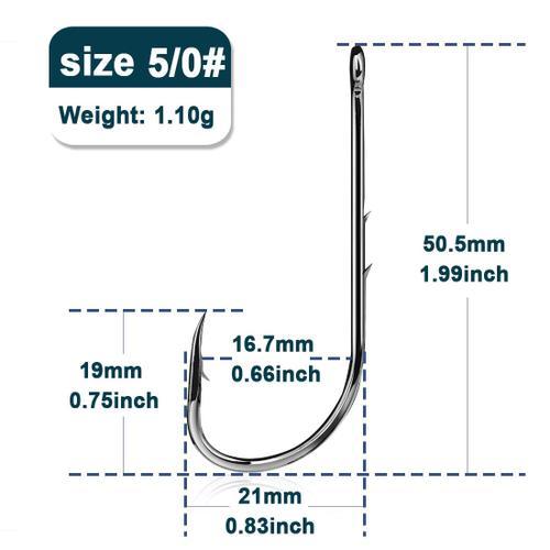 50 Pcs - Taille-5-0 Gap-16.7 Mm - Hameçons De Pêche En Mer, Support... on Productcaster.