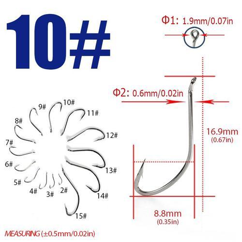 Pack 10pcs-1 - Taille 10 - Hameçons De Pêche Pour Gamakatsu, Grands... on Productcaster.