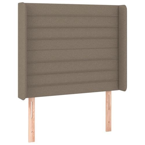 Vidaxl Tête De Lit Avec Oreilles Taupe 93x16x118/128 Cm Tissu on Productcaster.