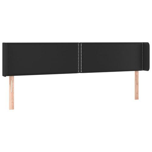 Vidaxl T?Te De Lit Avec Oreilles Noir 183x16x78/88 Cm Similicuir on Productcaster.