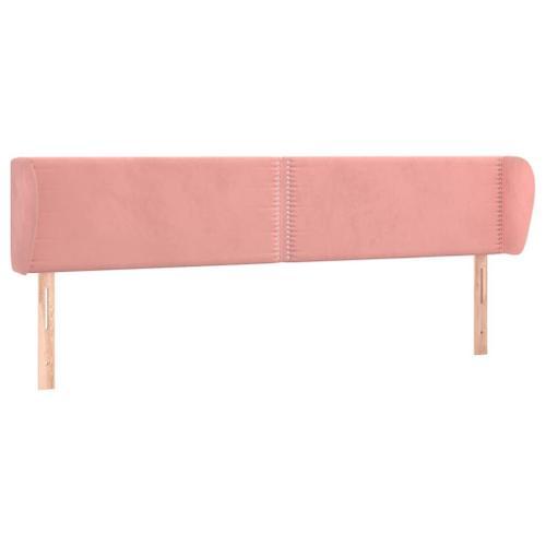 Vidaxl T?Te De Lit Avec Oreilles Rose 163x23x78/88 Cm Velours on Productcaster.