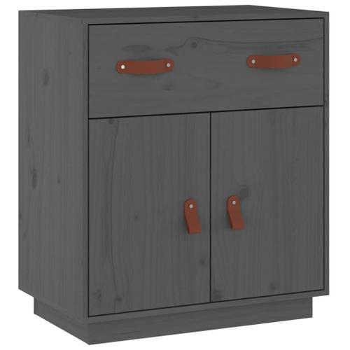 Vidaxl Buffet Gris 65,5x40x75 Cm Bois Massif De Pin on Productcaster.