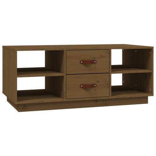 Vidaxl Table Basse Marron Miel 100x50x41 Cm Bois Massif De Pin on Productcaster.