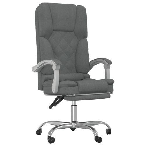 Vidaxl Fauteuil De Massage Inclinable De Bureau Gris Foncé Tissu on Productcaster.