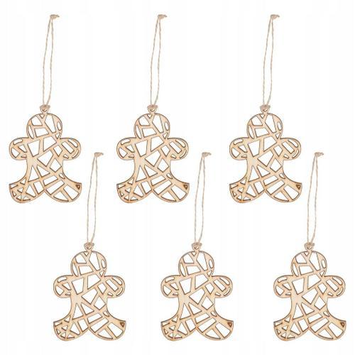 6pcs ornements d'arbre de Noël en bois creux sculptés on Productcaster.