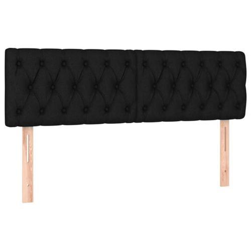 Vidaxl T?Tes De Lit 2 Pcs Noir 72x7x78/88 Cm Tissu on Productcaster.