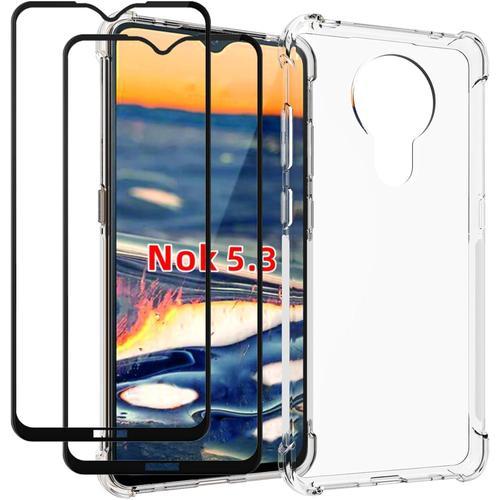 Coque Pour Nokia 5.3 Avec 2 Pièces Verre Trempé Protection Écran, T... on Productcaster.