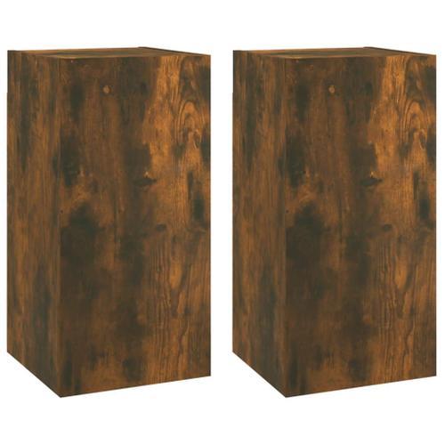 Vidaxl Meubles Tv 2 Pcs Chêne Fumé 30,5x30x60 Cm Bois D'ingénierie on Productcaster.