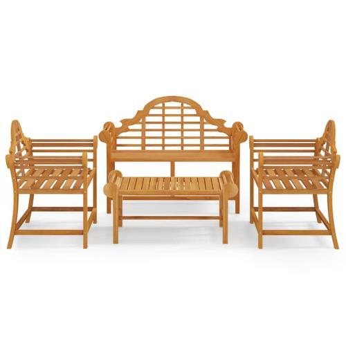 Vidaxl Salon De Jardin 4 Pcs Bois De Teck Solide on Productcaster.