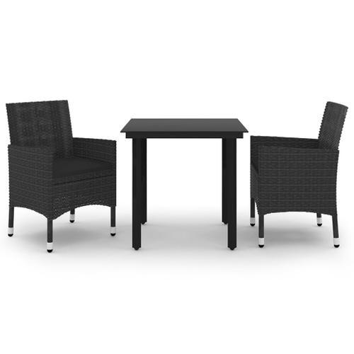 Vidaxl Mobilier À Dîner De Jardin Coussins 3 Pcs Résine Tressée Verre on Productcaster.