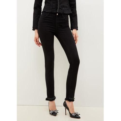 Liu.Jo - Jean Skinny Bottom Up Avec Fausse Fourrure, Noir - Us 33 -... on Productcaster.