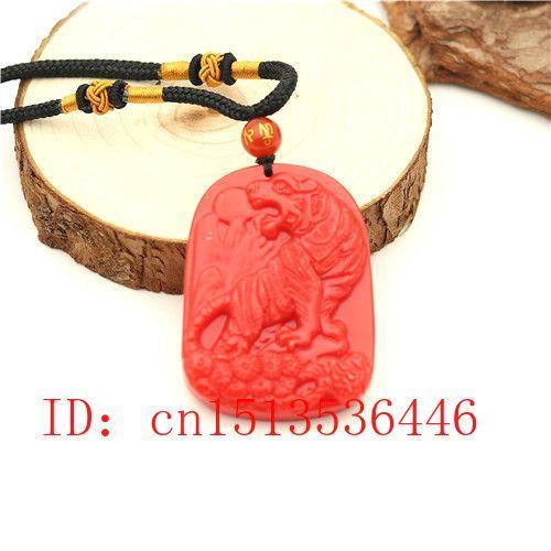 Pendentif En Jade Et Tigre Rouge Chinois, Collier, Breloque, Bijoux... on Productcaster.