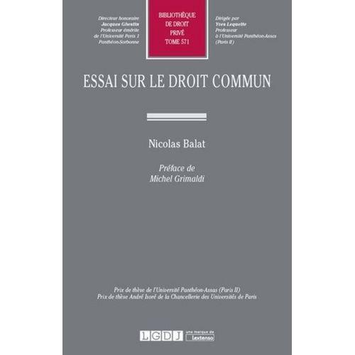 Essai Sur Le Droit Commun on Productcaster.