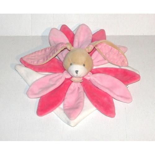 Doudou Fleur Lapin Beige Petales Rose 2 Tons Mouchoir Crême Doudou ... on Productcaster.