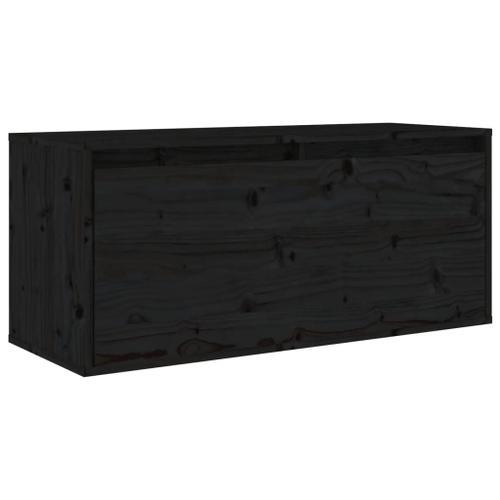 Vidaxl Armoire Murale Noir 80x30x35 Cm Bois De Pin Massif on Productcaster.