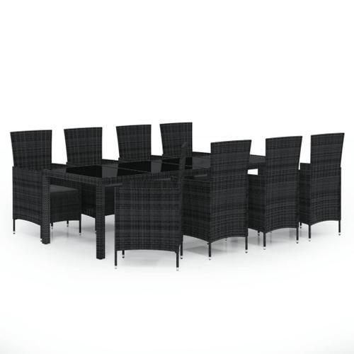 Vidaxl Mobilier À Dîner De Jardin 9pcs Et Coussins Résine Tressée N... on Productcaster.