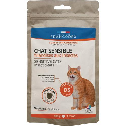 Friandises Aux Insectes 100 G Pour Chat Sensible on Productcaster.