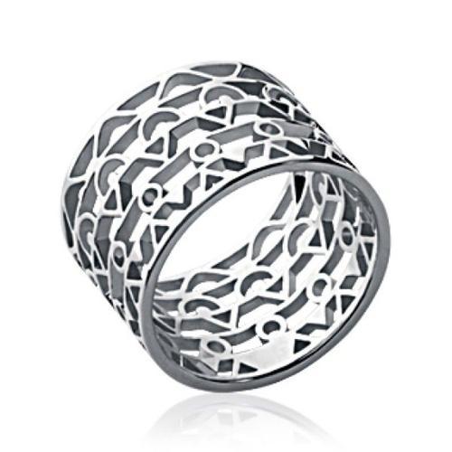 Bague Jonc Tube Dentelle Femme - Argent Massif 925/000 Rhodié on Productcaster.