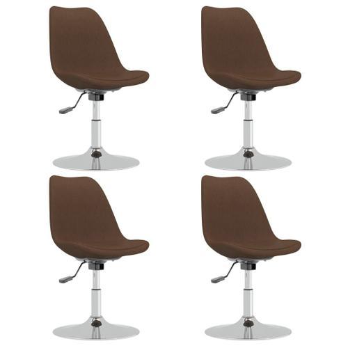 Vidaxl Chaises Pivotantes De Salle À Manger 4 Pcs Marron Tissu on Productcaster.