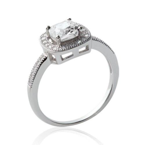 Solitaire Femme - Argent Massif 925 Rhodié - Surmontée Zirconium Ca... on Productcaster.