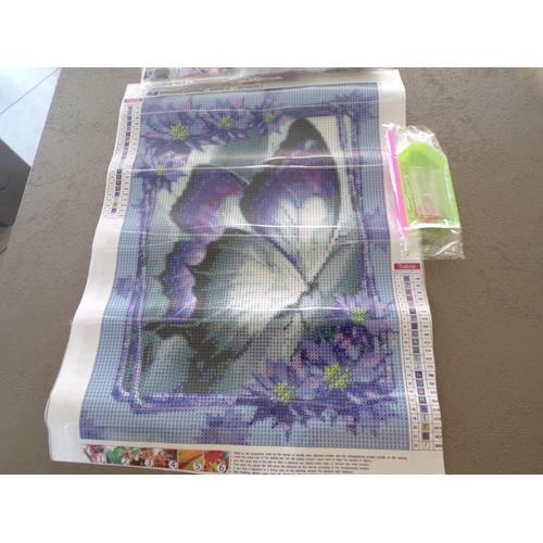 Diamond Painting ( Broderie Perle Diamant ) Papillon Sur Fond Viole... on Productcaster.