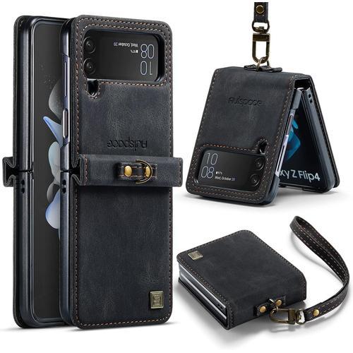 Coque Pour Samsung Galaxy Z Flip 4 5g,Premium Etui À Rabat En Cuir ... on Productcaster.