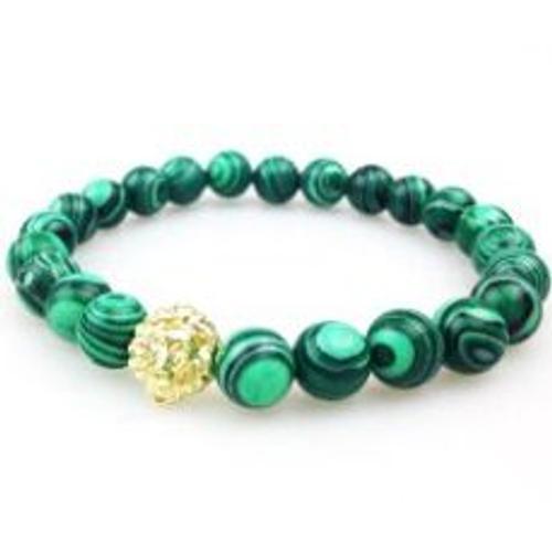 Bracelet En Perles De Tête De Lion Pour Femmes Et Hommes, Couleur O... on Productcaster.