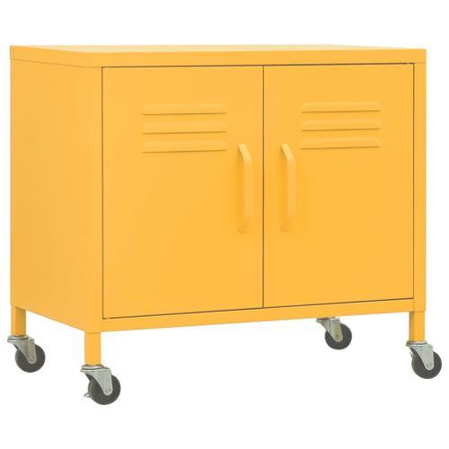 Vidaxl Armoire De Rangement Jaune Moutarde 60x35x49 Cm Acier on Productcaster.